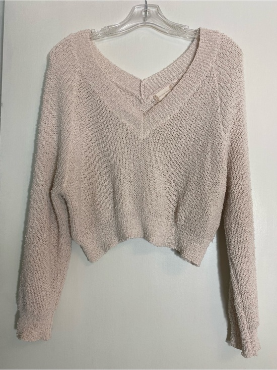 Altar'd State Sweaters - Altar'd State Creamy Beige V-Neck Cropped Knit Sweater Size S